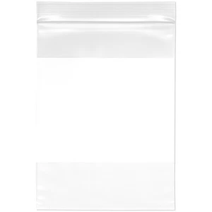 Plymor 6" x 8", 4 Mil with White-Block Heavy Duty Zipper Reclosable Plastic Bags - Picture 1 of 3