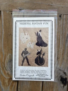 Medieval Fantasy Fun Applique Quilt Pattern Cardin Unicorn Wizard Knight Dragon - Picture 1 of 4