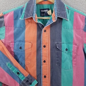 Camisa De Colección Wrangler Brushpopper 15.5 33 Rayas Anchas Western Rodeo Vaquero Años 90 - Imagen 1 de 21