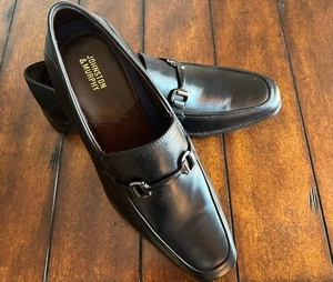 Johnston & Murphy Archer Bit Mens 11 M Black Full Grain Leather Loafers Shoes - Picture 1 of 14