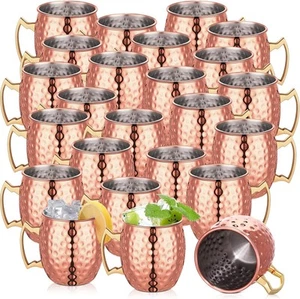 24 Stück Moscow Mule Becher Set Kupferbecher Großpackung Edelstahl 12 Unzen, Roségold - Bild 1 von 7
