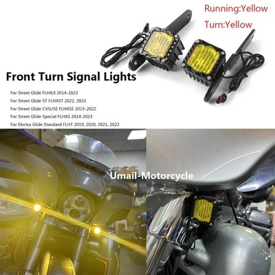For Harley Street Glide ST FLHXST 2022 2023 LED Front Turn Signals Lights Lamp - Image 1 of 4