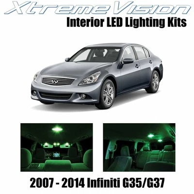 LED interno XtremeVision para Infiniti G35 G37 Sedan 07-14 (10 peças) verde - Imagem 1 de 4