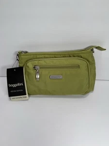 NWT BAGGALLINI Womens Travel Nylon Lightweight Small Crossbody Pockets Green - Picture 1 of 13
