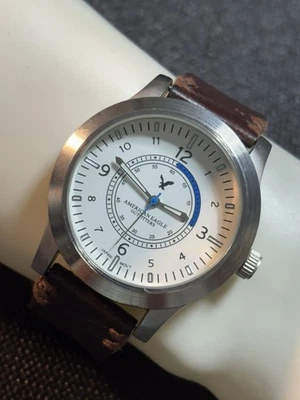 American Eagle Outfitters Silver Tone Watch Japan Mvt,Luminous Hands New Bat - Image 1 of 4