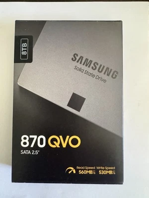 New In Box Samsung 8TB 870 QVO Series SATA 2.5" SSD MZ-77Q8T0BW (Sealed Box) - Image 1 of 3