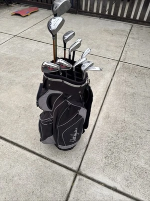 Complete Set Men’s Golf Clubs Wilson Irons Titleist Driver Bag Putter Bag Balls - Image 1 of 4