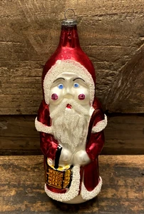 Ornamento Babbo Natale in vetro mercurio vintage 4" decorazione natalizia - Foto 1 di 8