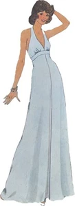 1970s Halter Neck Empire Dress Bolero Maxi Gown Simplicity 6844 Sewing Pattern - Picture 1 of 3