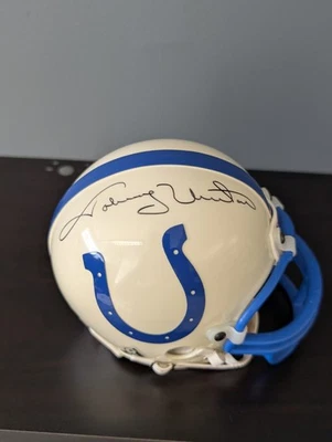 Johnny Unitas Autographed Colts Mini Helmet JSA LOA - Image 1 of 4