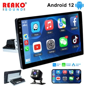 10.1" Single Din Car Radio Apple CarPlay Head Unit Stereo Android 12 WIFI FM GPS - Picture 1 of 17