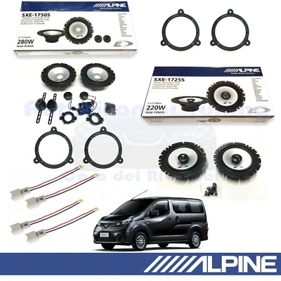 ALPINE SXE1750S SXE1725S Enceintes Avant + Arrière Pour NISSAN NV200 - Photo 1/4