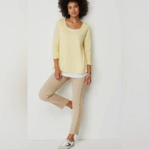 J. Jill Women’s Sateen Slim Leg Pants Light Farro Size 20 NWT Cotton Blend - Picture 1 of 13