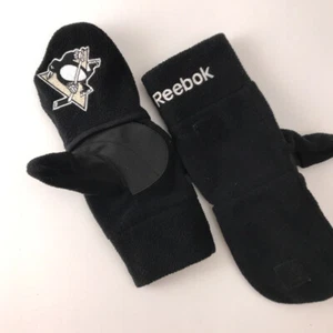 Reebok Pittsburg Penguins Hockey Winter Mittens With Finger Hinge Opening - Picture 1 of 8