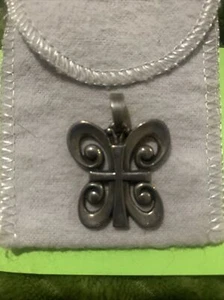 Large Retired James Avery Butterfly Cross Resurrection Pendant Sterling Silver - Picture 1 of 2