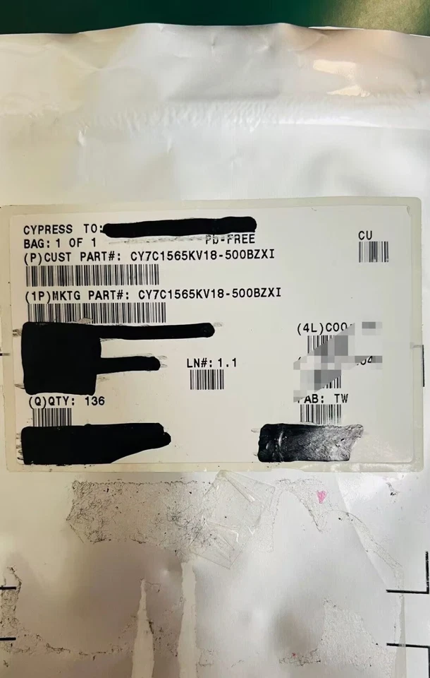QTY=1PCS  CYPRESS  CY7C1565KV18-500BZXI IC SRAM 72MBIT PAR 165FBGA BRAND NEW DHL - Image 1 of 1