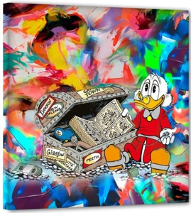 Onkel Dagobert Duck Pop Comic Abstrakt art Graffiti Bild 100x100 art Modern GR32 - Picture 1 of 3
