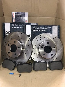 Front Brake Discs + Pads + Wire Fits Mercedes C-Class W205 2014 On...Option 2 - Picture 1 of 2