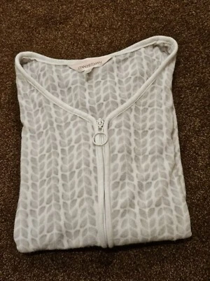 Roupão STAN HERMAN com zíper completo leve tecido grande preparando bolsos para casa - Imagem 1 de 4