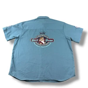 Camicia meccanica Walt Disney World Grumpy’s Gas & Grease blu toppe uomo L usata in ottime condizioni - Foto 1 di 8