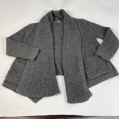 Rip Curl Waterfall Waffle Knit Gray Cardigan Beach Surf Wear Medium - Image 1 of 4