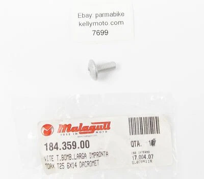 NOS OEM  2007 MALAGUTI XTM50 ENDURO FUEL TANK SCREW TORX T25 6x14 184.359.00 - Image 1 of 2