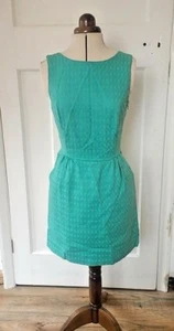 River Island UK 8 Bow Back Textured Sleeveless Green Dress With Pockets Party - Picture 1 of 7