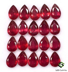 6x4 mm Natural Ruby Pear Cut Lot 20 Pcs 10.80 Cts Calibrated Loose Gemstones GF - Picture 1 of 4