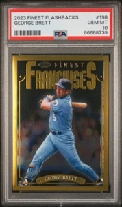 2023 Topps Finest Flashback GEORGE BRETT ROYALS 198 oro PSA 10 - Foto 1 di 2