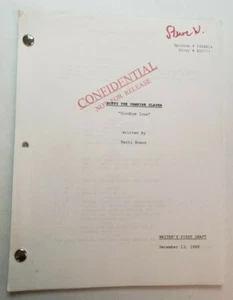 BUFFY THE VAMPIRE SLAYER / 1999 TV Script, pursue Walsh's killer "Goodbye Iowa" - Picture 1 of 12