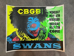 Póster The Swans Motorhead Bug Come 6/05/1992 CBGB NYC Evil Clown Terror - Imagen 1 de 1