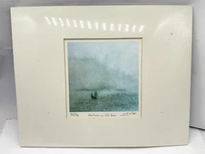 VINTAGE SIGNIERTER LUI MING HAFEN IM REGEN MONTIERT DRUCK LIMITIERTE AUFLAGE - Bild 1 von 8