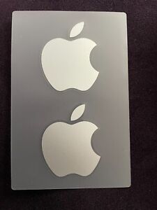 2 Genuine Authentic Apple Stickers-Decals White