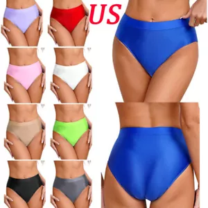 Damen Badehose einfarbig Höschen glänzend Tangas weich Slip Seide Satin Schlüpfer frech - Bild 1 von 102