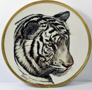 Atemberaubender Lenox Great Cats of the World Collection Porzellanteller ~ weißer Tiger - Bild 1 von 3