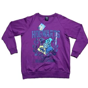 Harry Potter Crewneck Sweatshirt Hogwarts Cotton Blend Animal Crest Mens 1X New - Picture 1 of 13