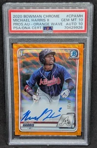 Bowman Chrome Michael Harris Orange Wave Refractor 2020 automático RC/25 PSA 10 AU 10 - Imagen 1 de 3