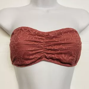 Victoria Secret Strapless Lace Bandeau Bralette Bra Size Medium Dusky Pink - Picture 1 of 9
