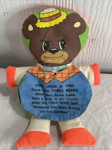 Vintage 1977 Dan-Dee GOLDILOCKS THREE BEARS Flip Story Book Cloth Doll Toy Plush - Picture 1 of 4
