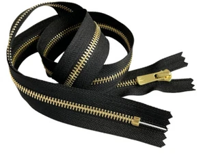 EXCELLA Zipper YKK #5 Golden-Brass Automatic Lock Slider Closed-End 4" - 36" - Bild 1 von 8