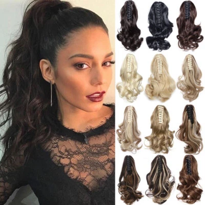 LIQUIDACIÓN Clip de garra garra corta cola de caballo clip en extensiones de cabello cola de caballo falsa Foto 1 de 4