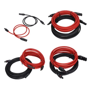 2Pcs Solar Panel Extension Cable 10AWG 6mm² Solar Extension Cable Rated Voltage - Picture 1 of 24