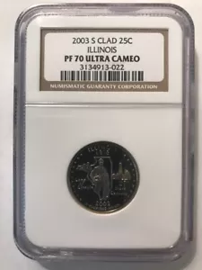 2003 S Clad Proof Illinois State Quarter NGC PF70 Ultra Cameo - Picture 1 of 2