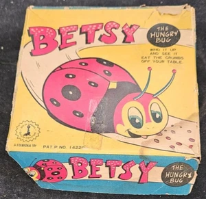 VINTAGE 1950'S BETSY THE HUNGRY LADY BUG*FRANKONIA TIN TOY HAJI with Box - Picture 1 of 16