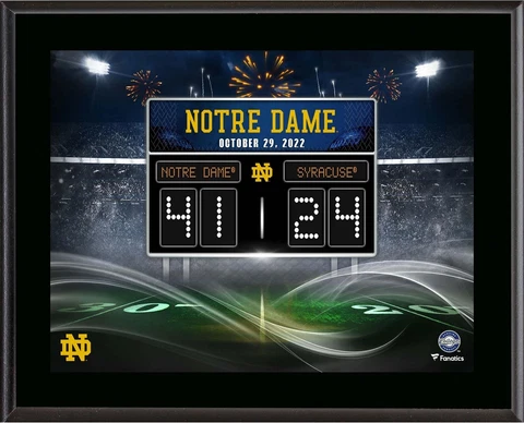 Notre Dame Fighting Irish 10.5x13 2022 Win vs Syracuse Orange Plaque Cover