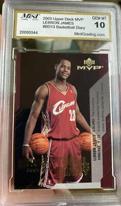 2003 Upper Deck MVP LeBron James Rookie Basketball Diary Gem Mint 10 Insert SP - Picture 1 of 3