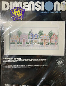 Vintage Dimensions Victorian Houses Counted Cross Stitch New Nancy Rossi 3650