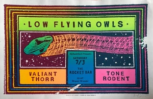 Art Chantry Low Flying Owls The Rocket Bar St. Louis 2004 - Picture 1 of 1