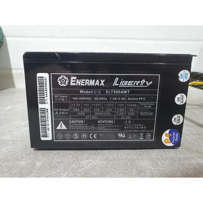 Enermax Liberty ELT500AWT 80 PLUS Power Supply Black 500W Silent-Fan For Desktop - Image 1 of 4