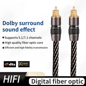 Digital Optical Audio Cable Coaxial Cable 1m 2m for Amplifiers Blu-ray Xbox 360 - Picture 1 of 20